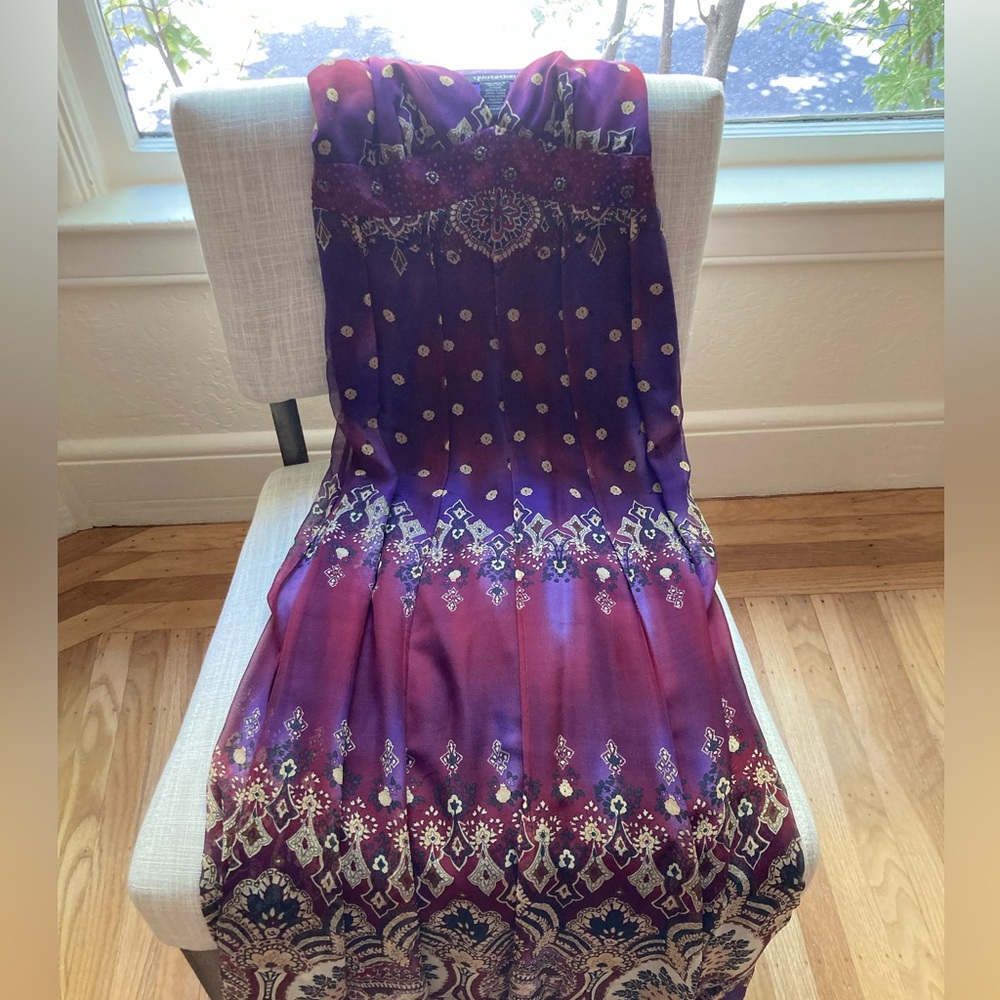 Quotation Bloomingdale’s Purple Patterned Maxi Dress  size 2-4